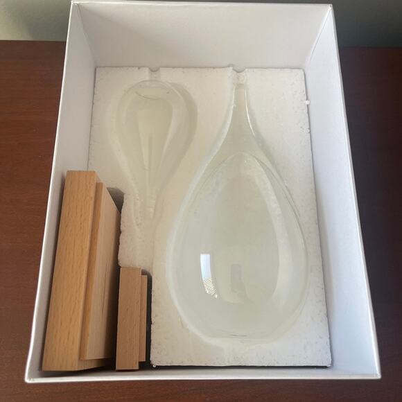 Storm Glass Weather Station Weather Predictor Barometer Wood Base - Set Two (2) - Picture 2 of 10